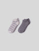 CozyChic® Heathered Stripe Ankle Sock Set | 2 colors