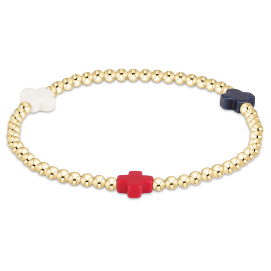 signature cross 3mm gold bracelet | firecracker | extends