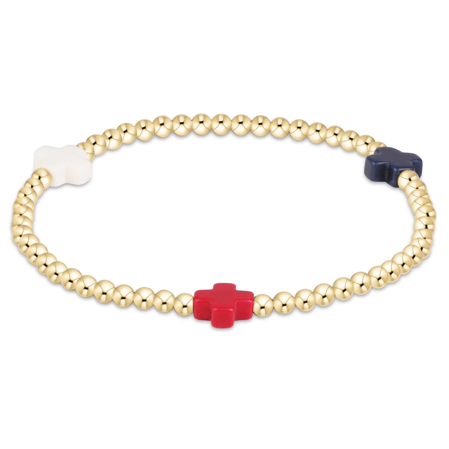 signature cross 3mm gold bracelet | firecracker | extends