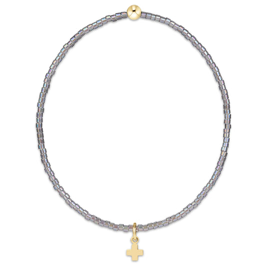 hope classic morning mist bracelet | signature cross small gold charm