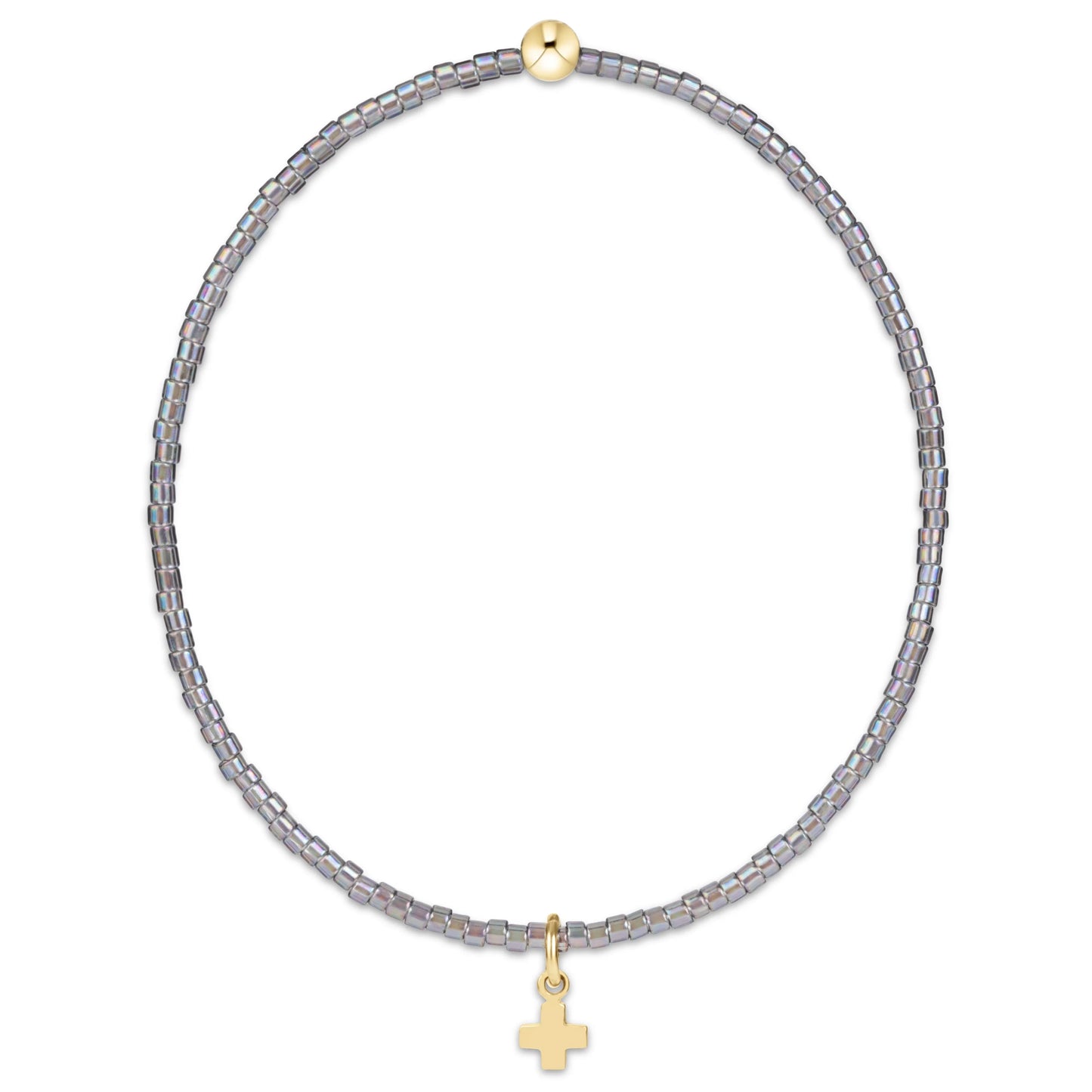 hope classic morning mist bracelet | signature cross small gold charm