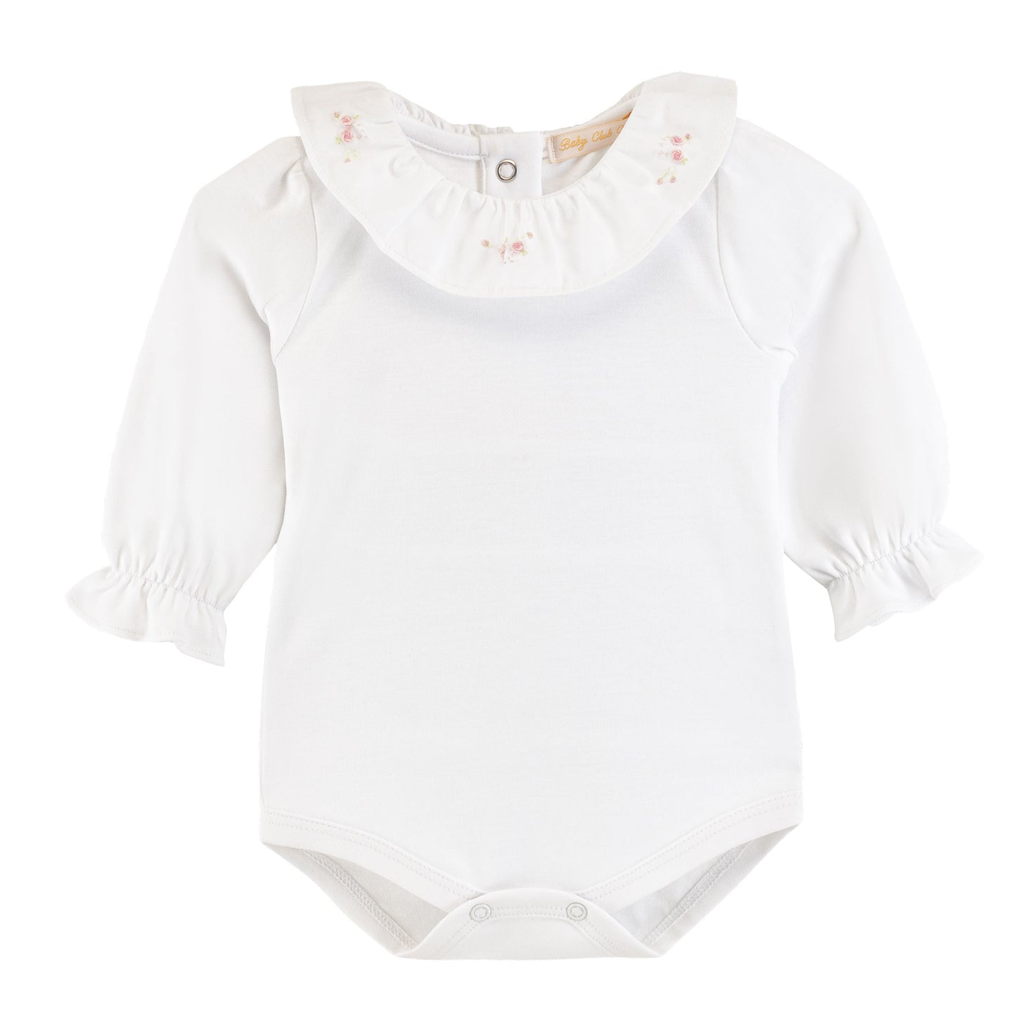 Bodysuit w/Embroidered Ruffle Collar