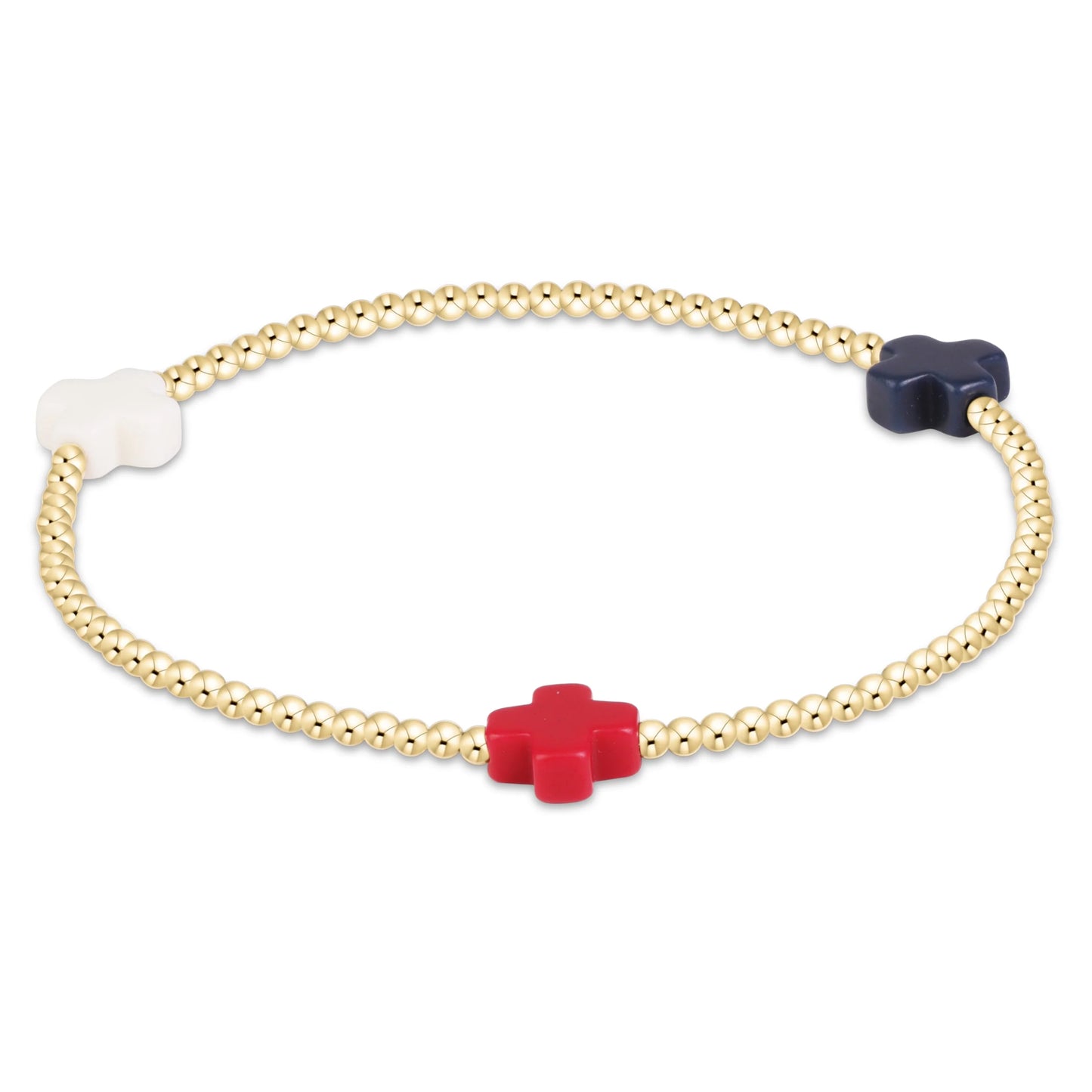 signature cross 2mm gold bracelet | firecracker