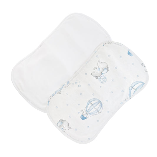 Dreamy Air Balloons Burp Cloth Set | Blue