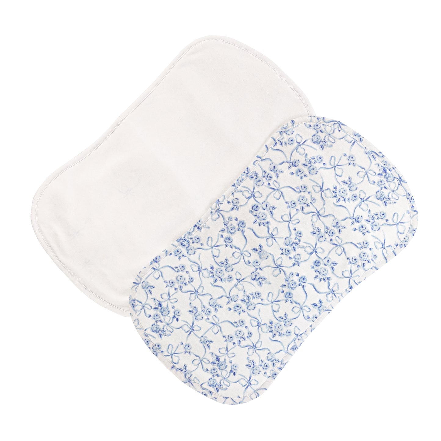 Blue Romantic Toile Burp Cloth Set