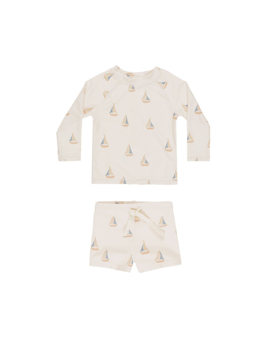 Rashguard Boy Set | Sailboats