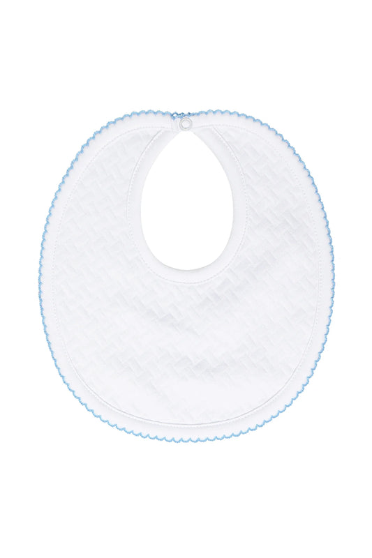 Basket Weave Baby Bib | Blue