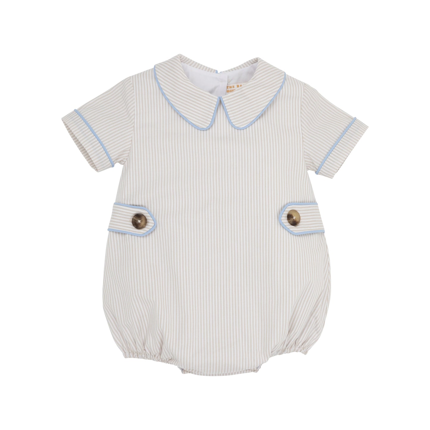 Brentley Bubble | Keeneland Khaki Oxford Stripe with Beale Street Blue