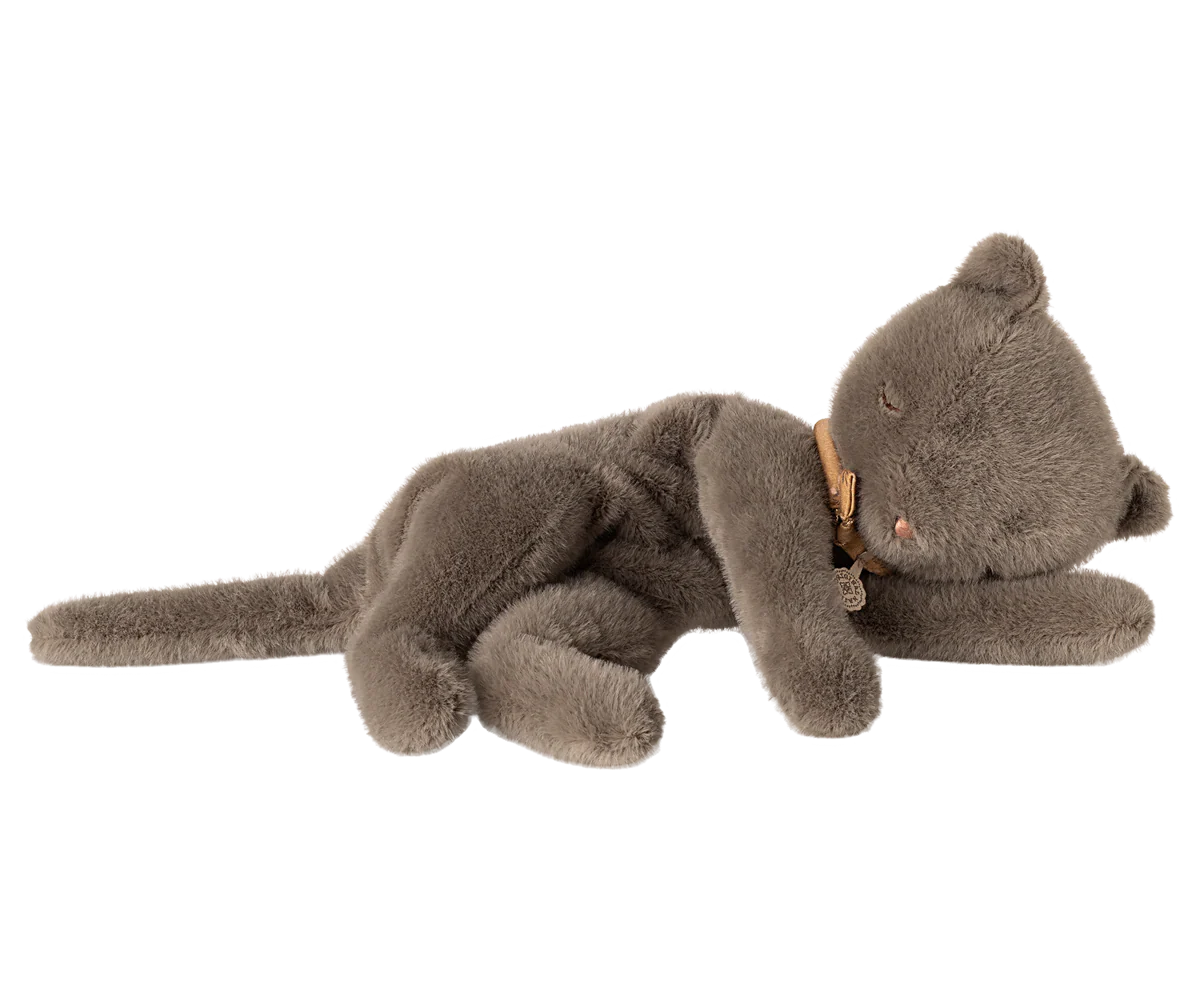 Sleeping Kitten Plush | Medium| Grey