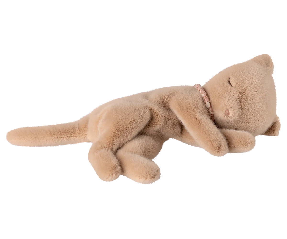 Sleeping Kitten Plush | Medium | Cream