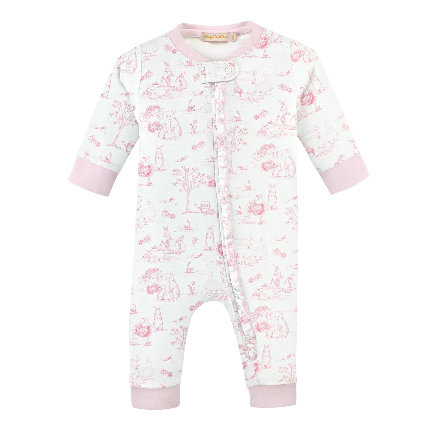 Pink Bunnies Coverall w/ Ruffles