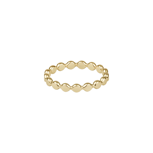 Classic Gold 2.5mm Beaded Disc Ring