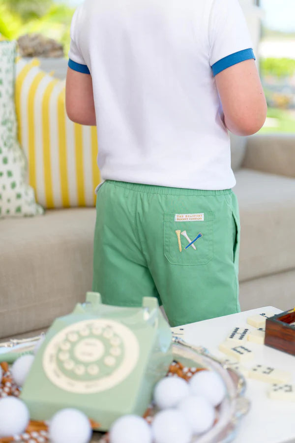 Sheffield Shorts | Gibson Island Green with Golf Embroidery