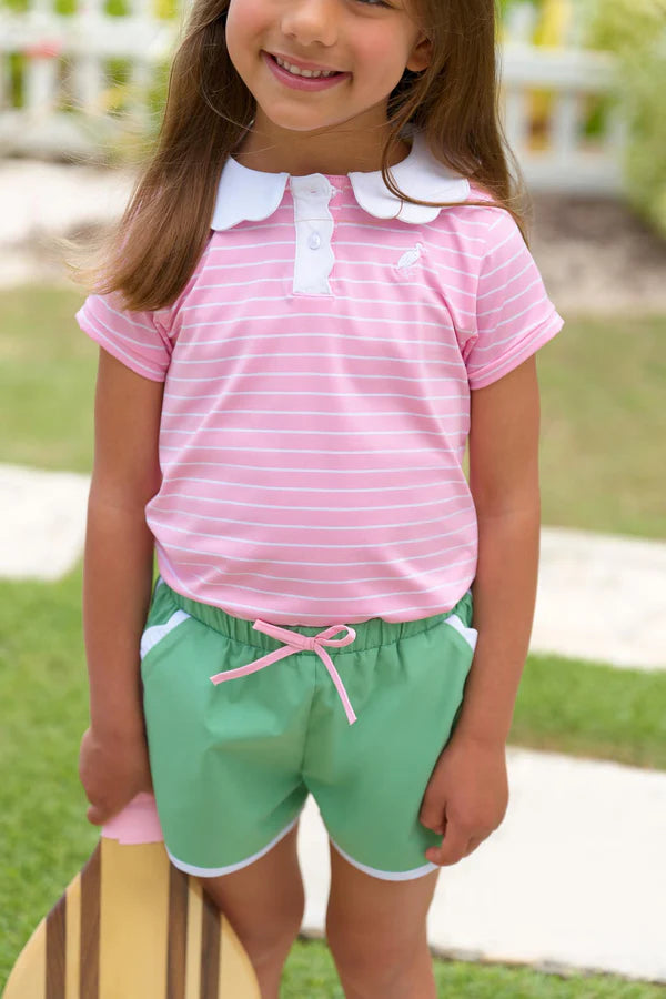 Cheryl Shorts | Gibson Island Green with Worth Avenue White