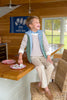 Isaac's Sweater | Palmetto Pearl & Gray Bay Brown Stripe