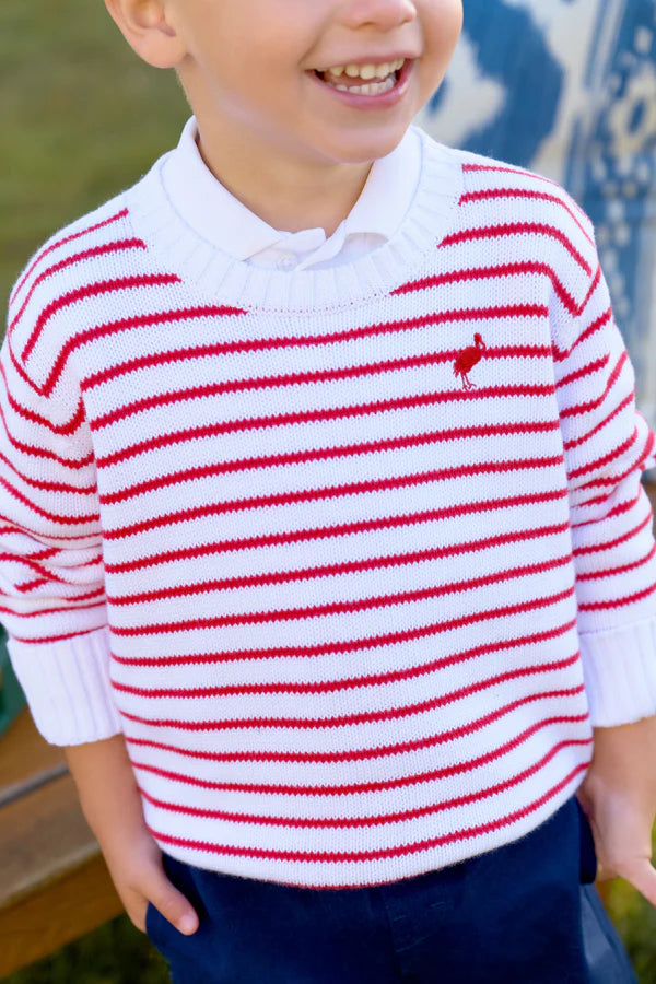 Isaac's Sweater | Richmond Red Stripe