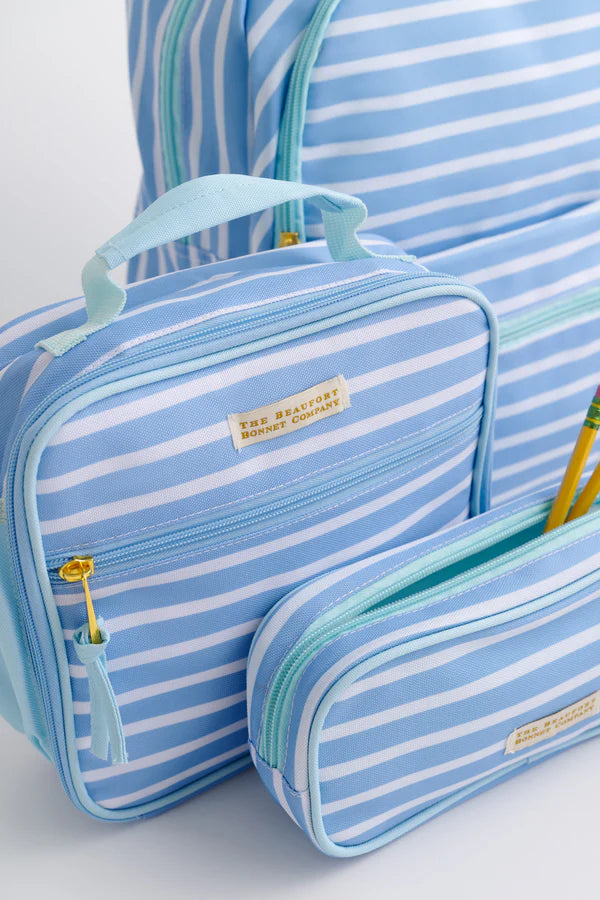 Leighton Lunch Box | Sarasota Sky Stripe with Sea Island Seafoam
