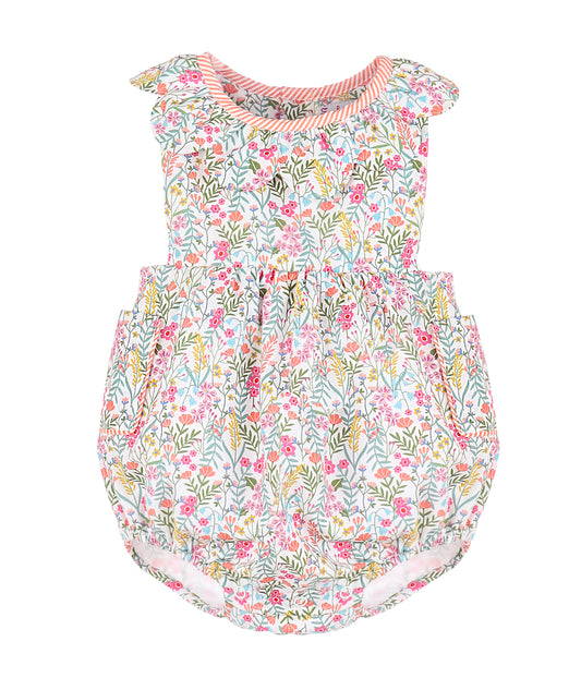 Sissy Ruffle Floral Bubble | Coral Print