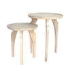 Carved Wood Accent Tables | Set of 2