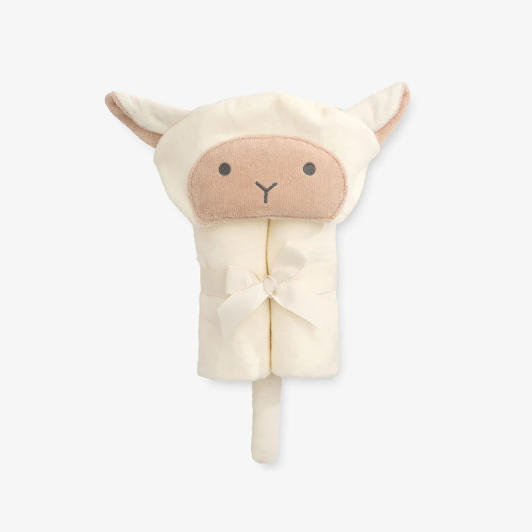 Hooded Bath Wrap | Cream Lambie