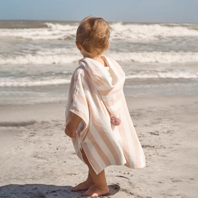 Beach Poncho Coverup | Pale Pink Stripe | One Size