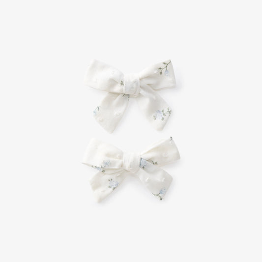 English Rose Swiss Dot Bow Clip Set