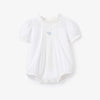 Swiss Dot Pintucked Bubble w/ Rose Embroidery