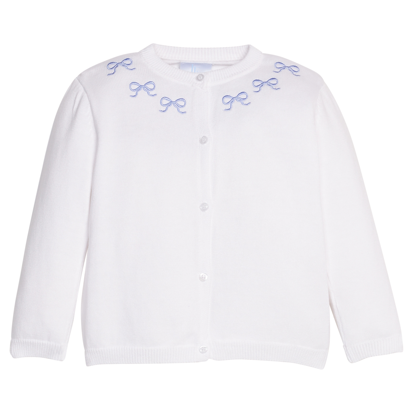Embroidered Essential Cardigan | Blue Bows