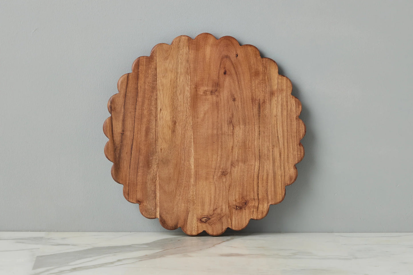 Scalloped Cutting Board Charger | Large Round