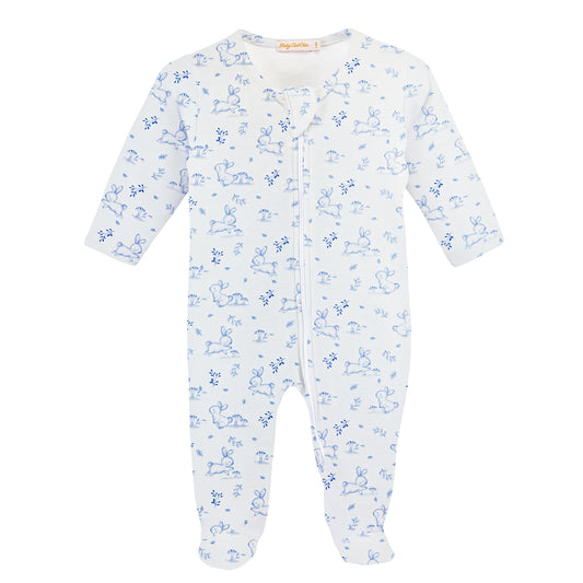 Baby Bunnies | Blue Zipped Footie