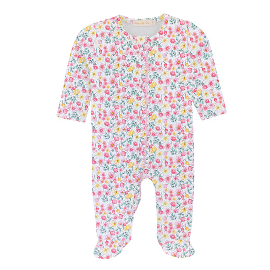 Field Flowers Zippered Footie w/Ruffles