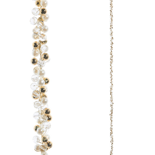 5'5" Pearl/Clear/Gold Beaded Garland