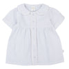Paty Organic Cotton Seersucker Dress with Ric Rac Trim | Blue