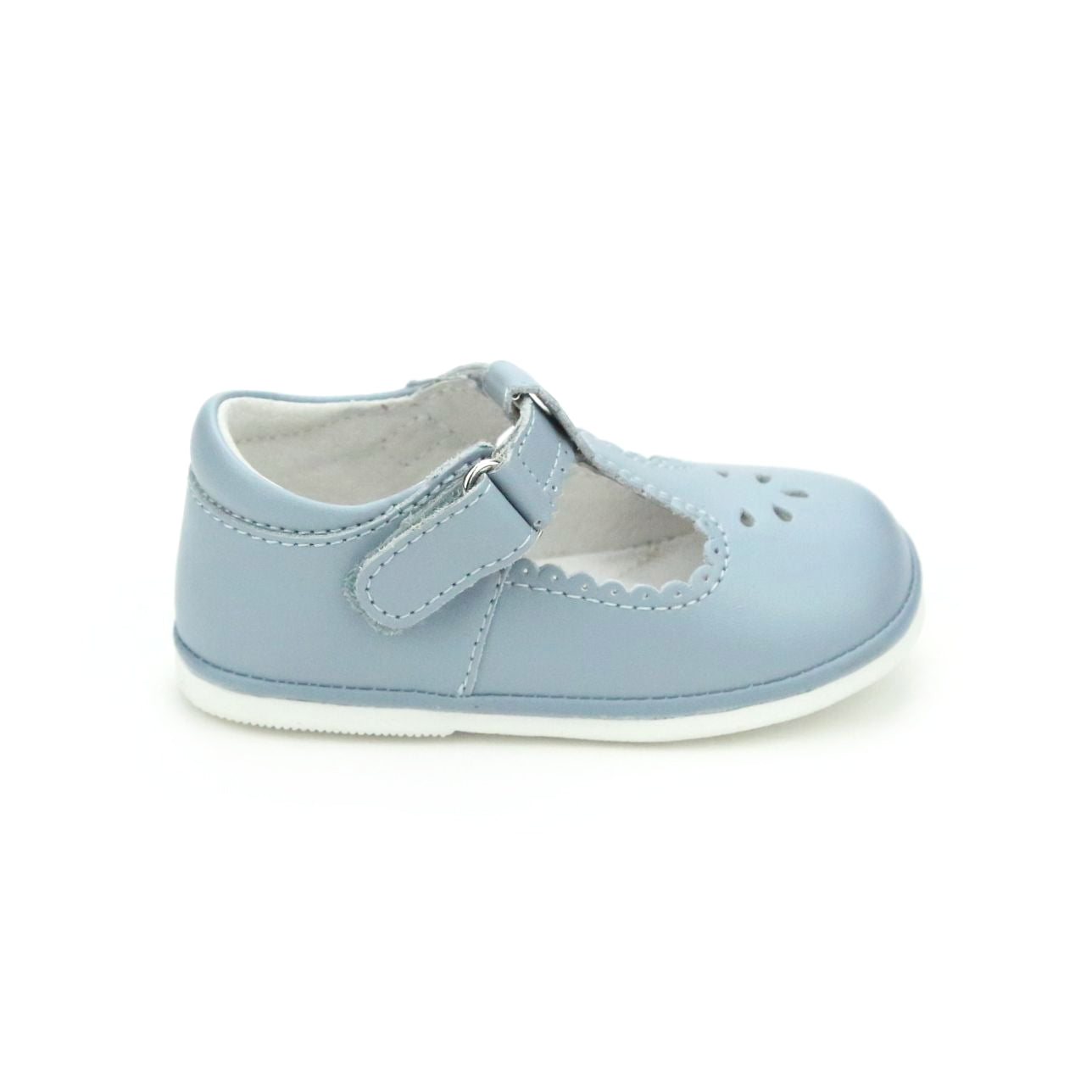 Dottie Scalloped T-Strap Mary Jane (Baby) | Dusty Blue