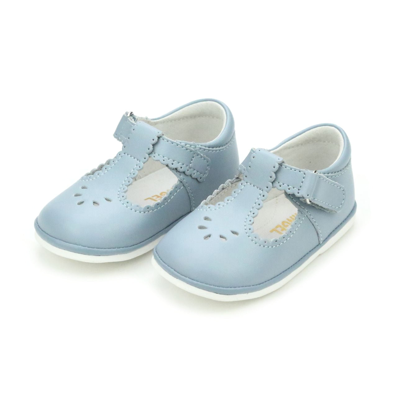 Dottie Scalloped T-Strap Mary Jane (Baby) | Dusty Blue