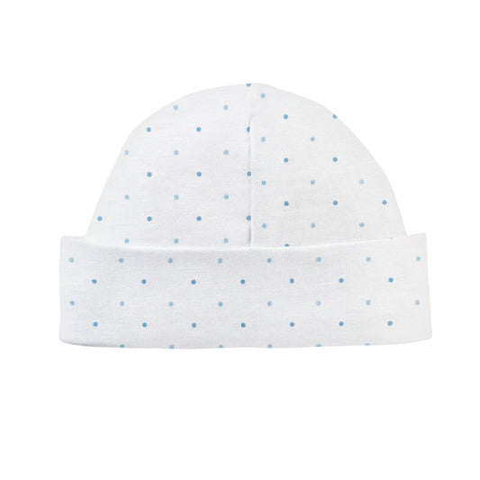 Blue Dots Printed Pima Round Hat