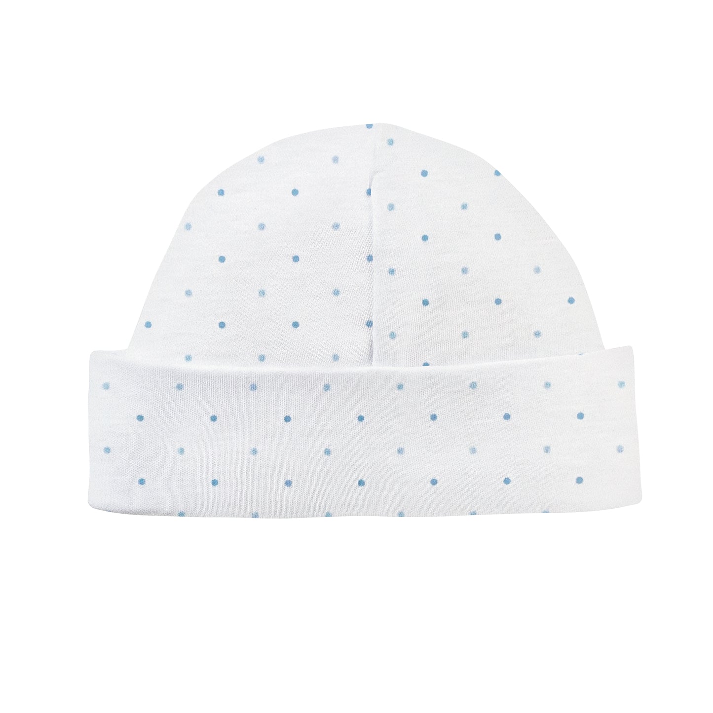 Blue Dots Printed Pima Round Hat