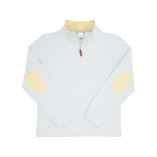 Hayword Half Zip - Buckhead Blue Stripe With Bellport Butter Yellow