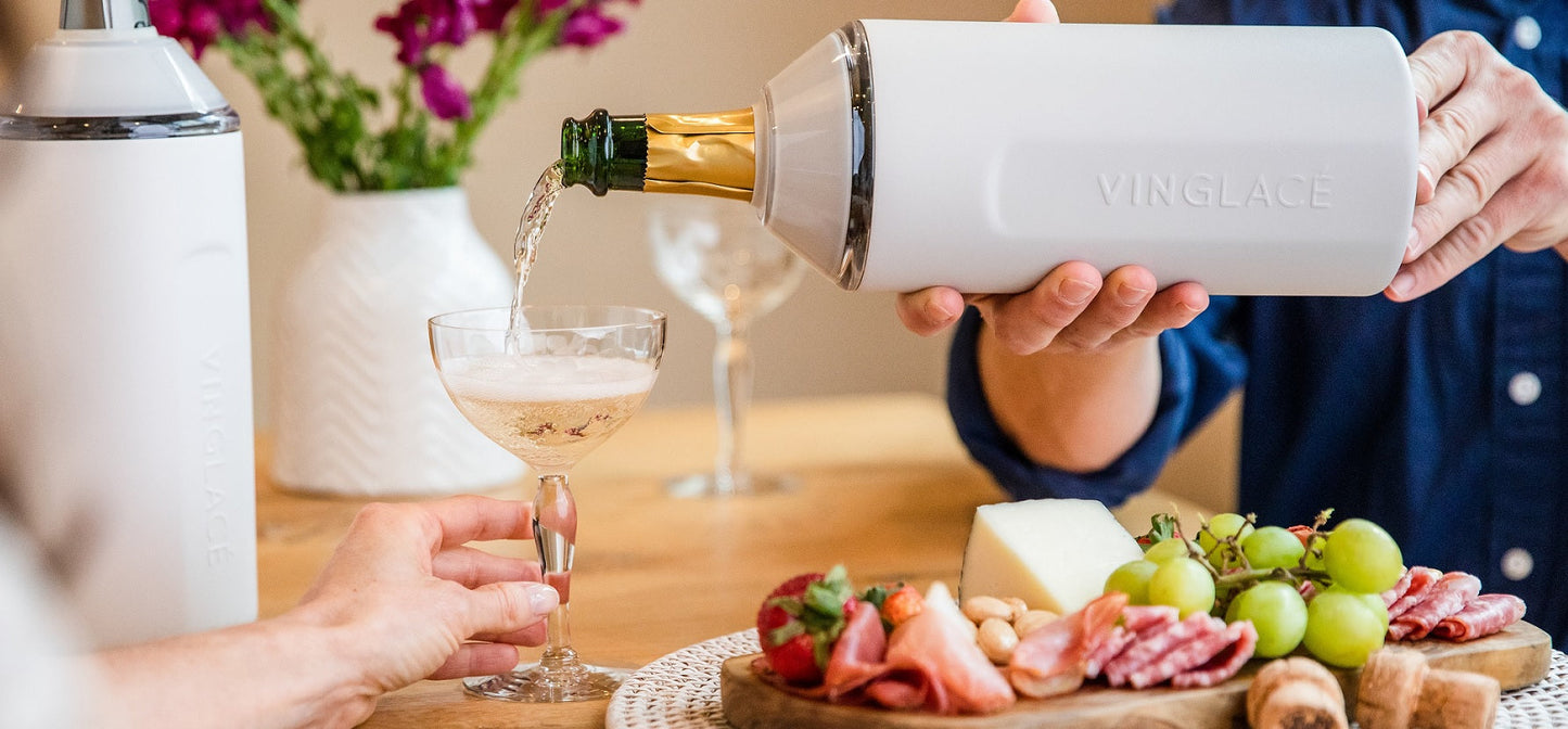 Wine Gift Set| Chiller with Glass Lined Wine Glasses | Gold/Copper