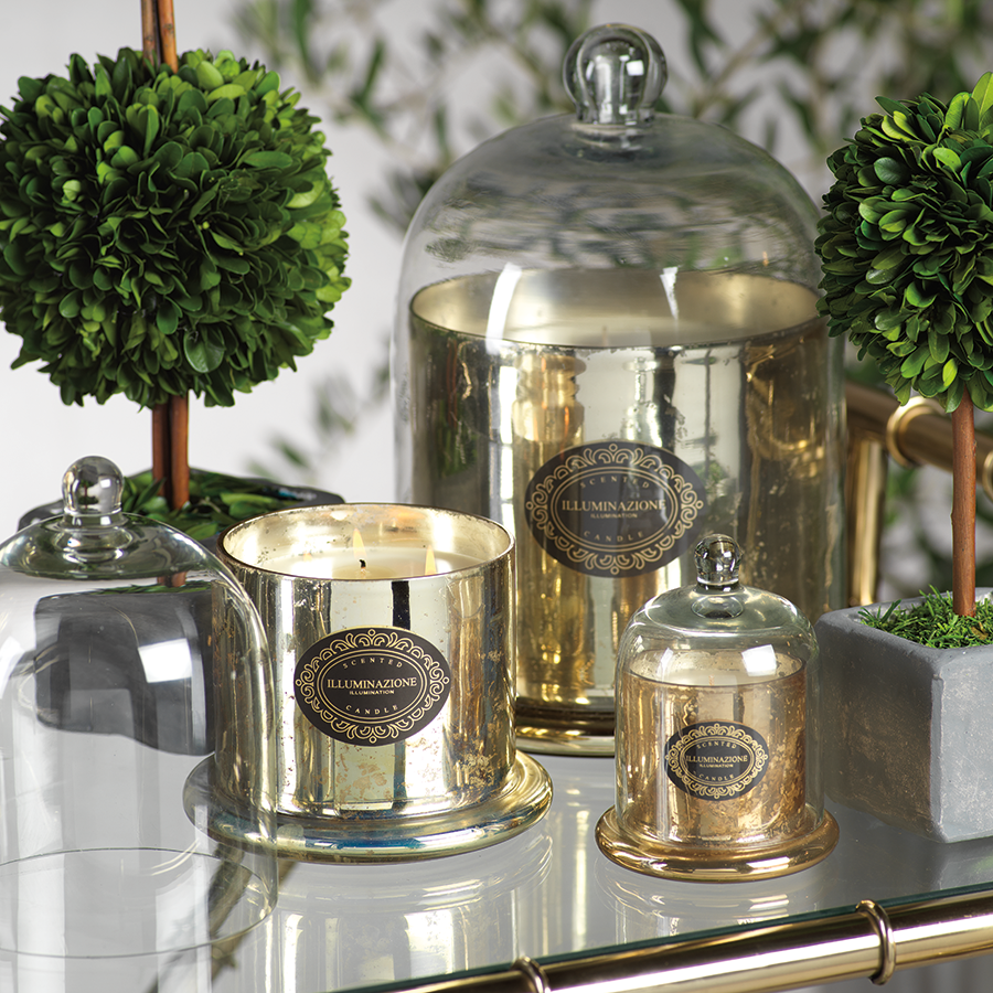 Vanilla Orchid | Wax Filled Mercury Glass Jar & Cloche (M)