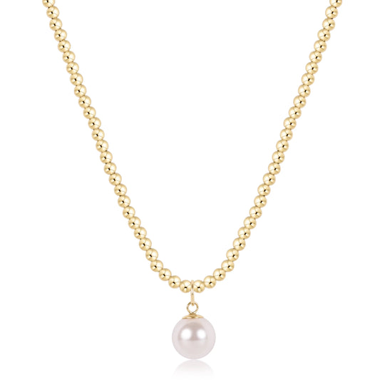 17” Classic Gold 3mm Choker | 10mm Pearl Charm