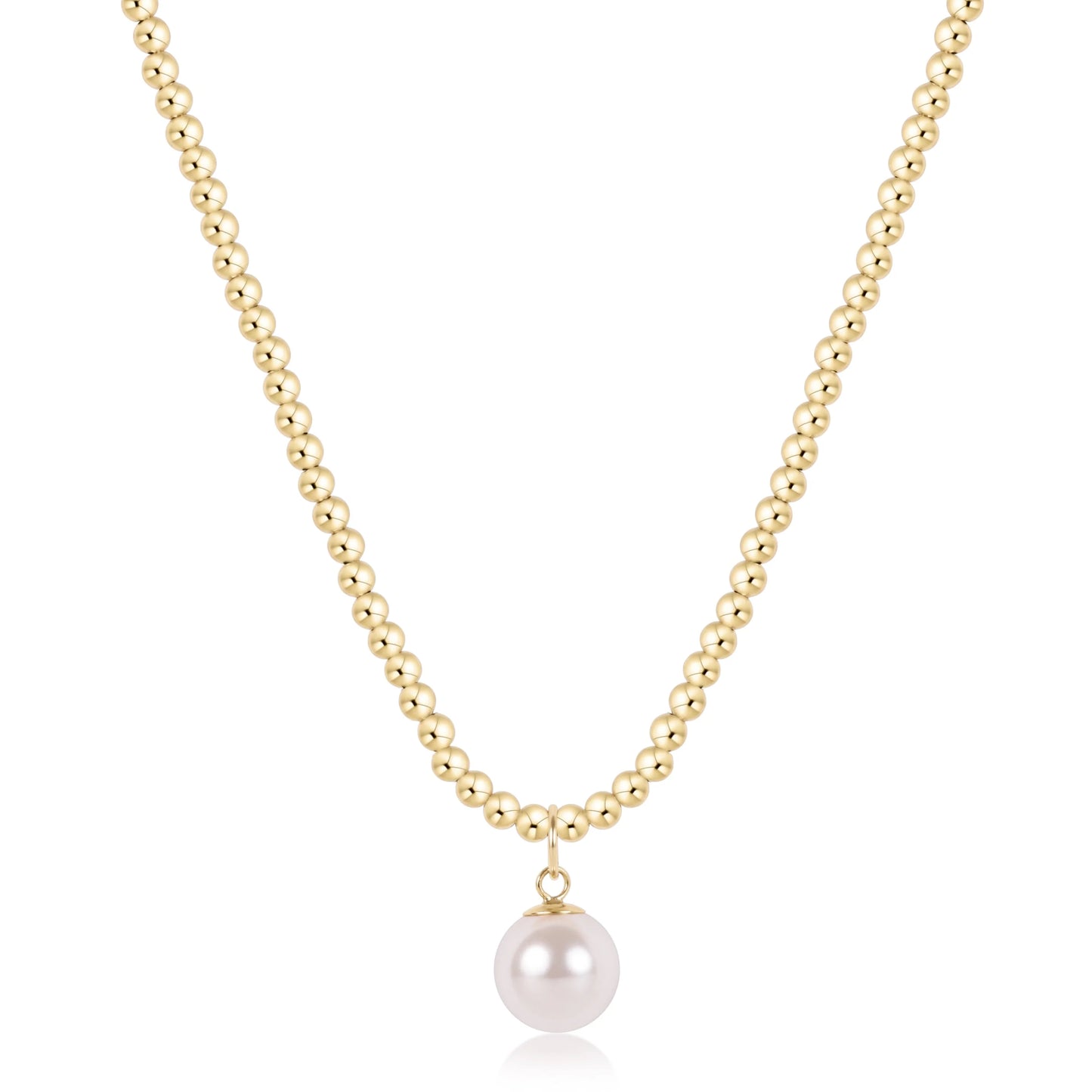 17” Classic Gold 3mm Choker | 10mm Pearl Charm