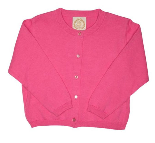 Cambridge Cardigan |  Hamptons Hot Pink With Pearlized Buttons