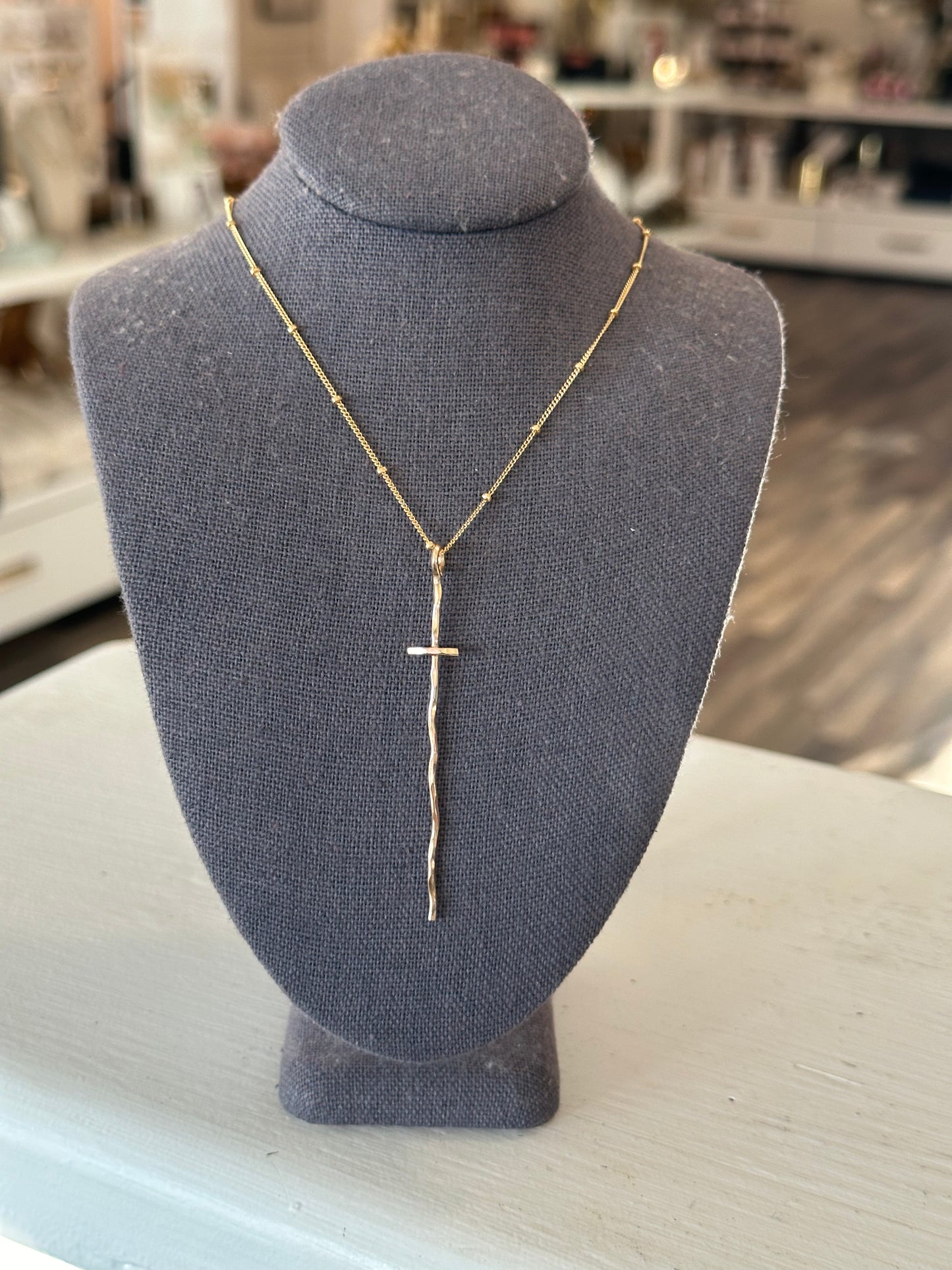 Elongated Cross Necklace 18
