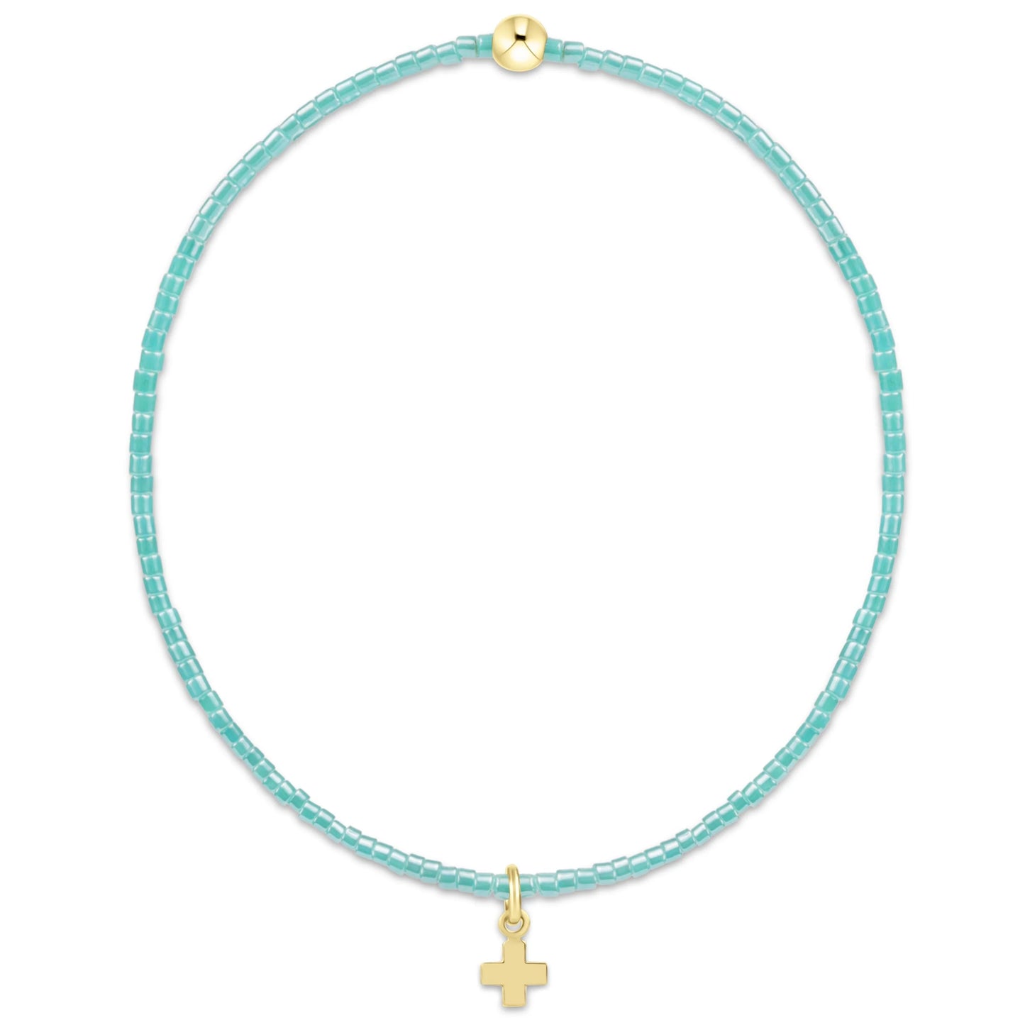 hope classic sea glass bracelet | signature cross small gold charm