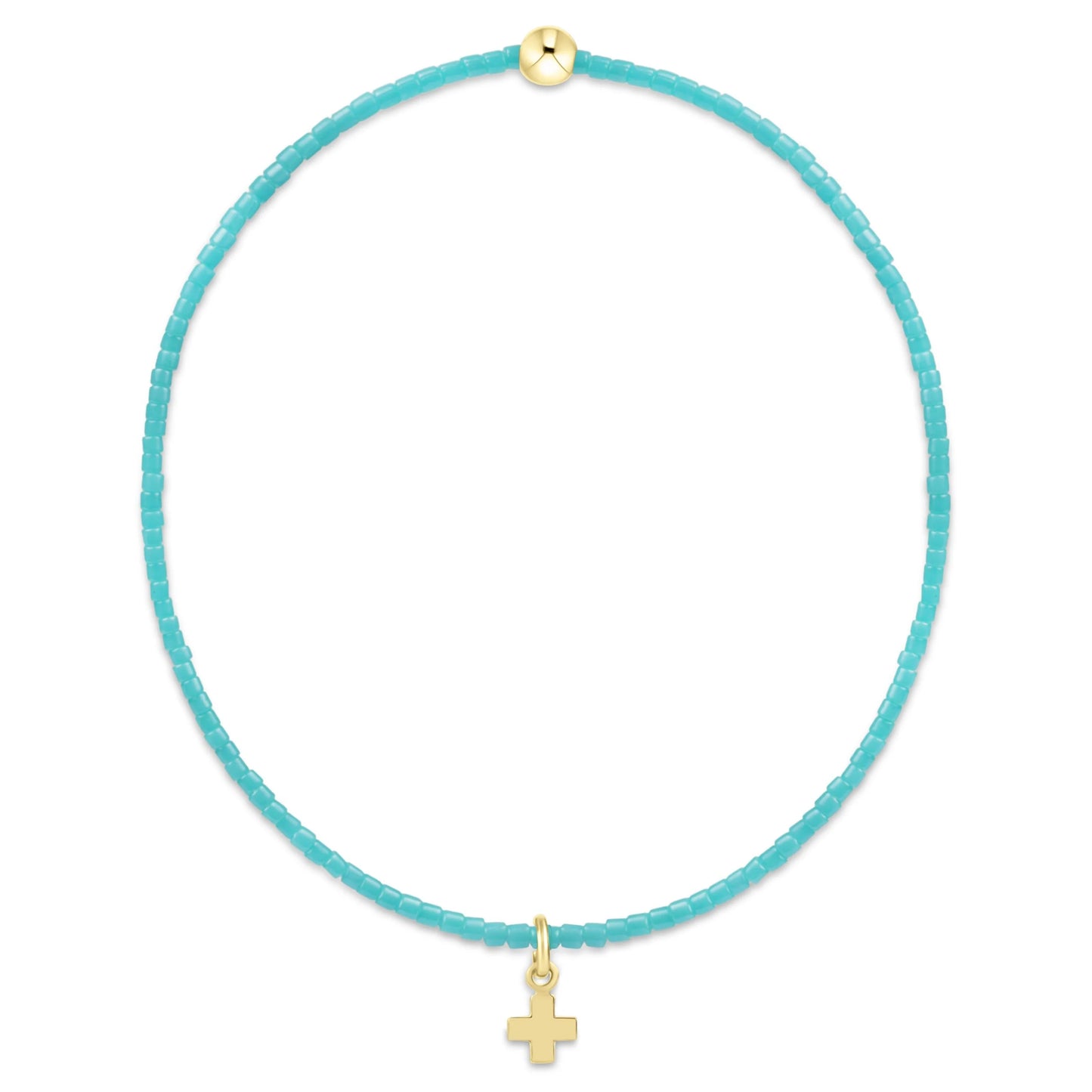 hope classic turquoise bracelet | signature cross small gold charm
