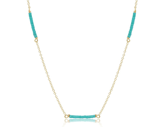 15" choker simplicity chain gold - hope bliss | turquoise