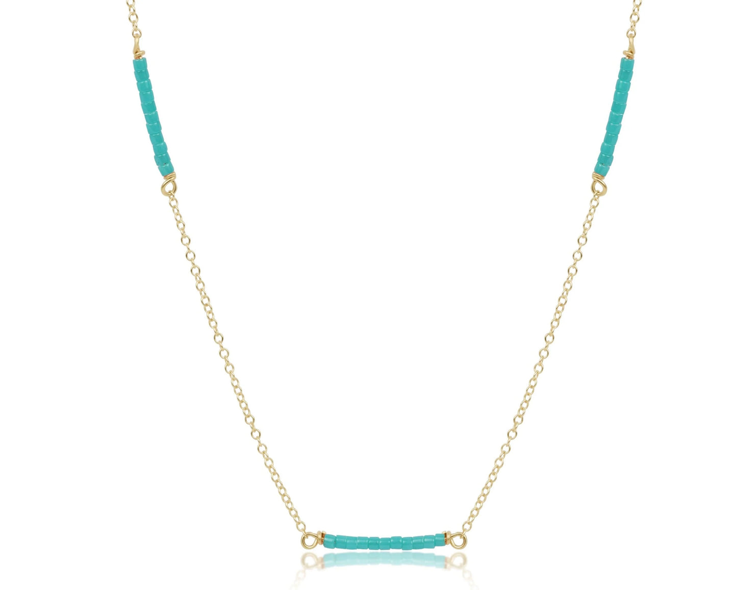 15" choker simplicity chain gold - hope bliss | turquoise