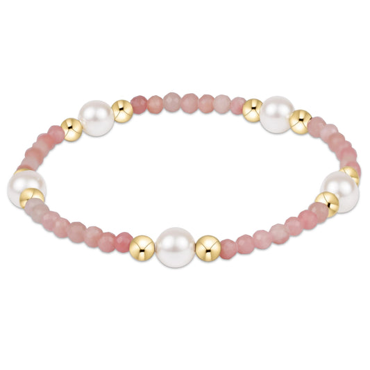 Classic Purpose Pearl 6mm Gemstone Bracelet | Pink Opal