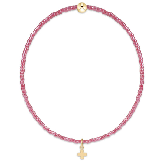 hope classic pink champagne bracelet | signature cross small gold charm